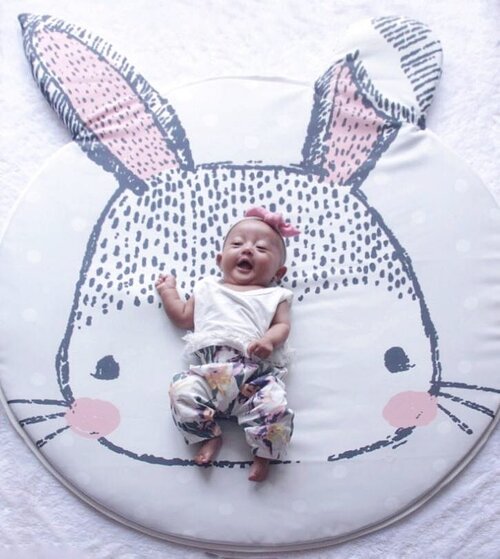 Today i'm 3 months young 😄 👕👖 @fashionkidsstore_ Playmat 🐇 @cottonseedsindonesia #Megumi#GumiNami#ClozetteID