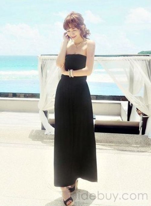Stunning Strapless Strapless Casual Maxi Dress : Tidebuy.com
