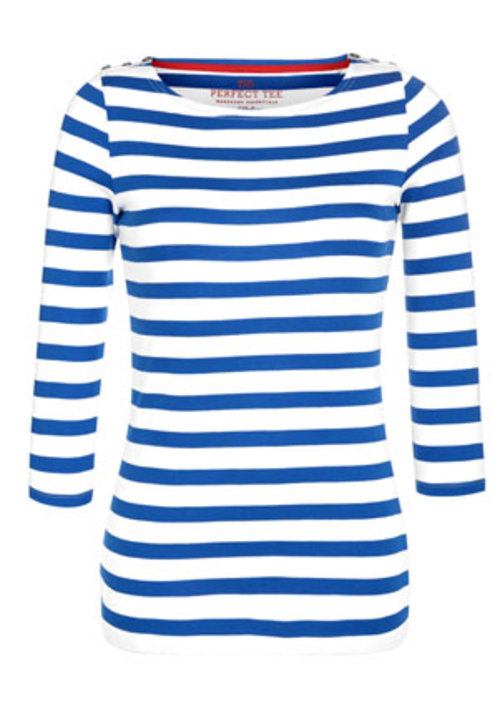  Clothing at Tesco | F&F Striped Slash Neck 3/4 Length Sleeve T-Shirt > tops > New In  > Women
