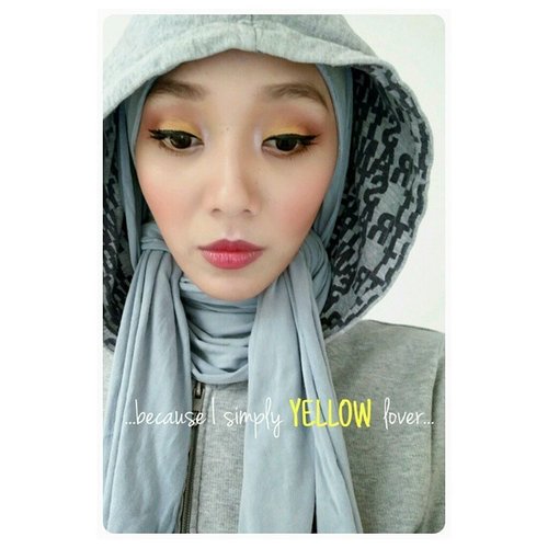 Je adore jaune. Assez dit.#face#faceoftheday#yellow#jaune#eyemakeup#makeup#hijab#makeupoftheday#clozetteid