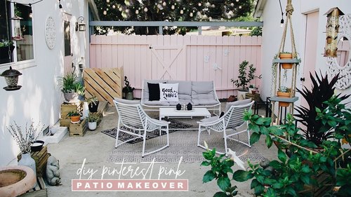 DIY Patio Makeover 2019 | Pretty in Pink + Chic! - YouTube
