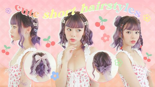 cute 5 minute hairstyles for SHORT HAIR!! ðâ¤ï¸ - YouTube
