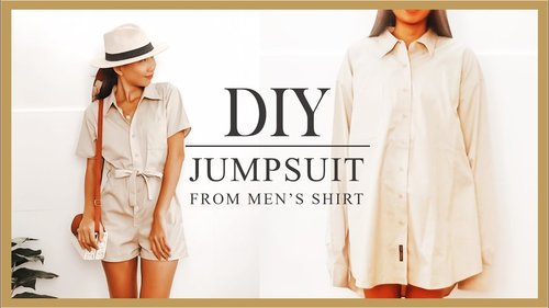 Refashion DIY Men's Shirt into Jumpsuit/Romper - YouTube
