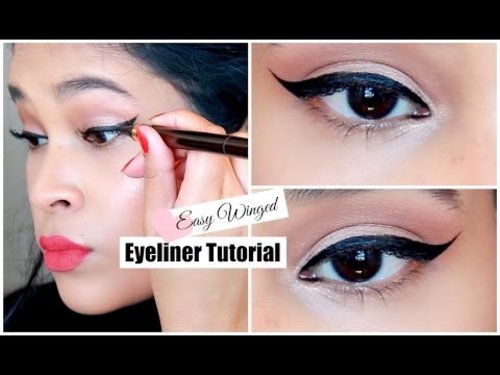 Winged Eyeliner Tutorial For Beginners - Eyeliner For Hooded Eyes MissLizHeart - YouTube