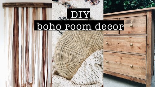 DIY BOHO ROOM DECOR on a budget // Bedroom Makeover (PART 1) - YouTube
