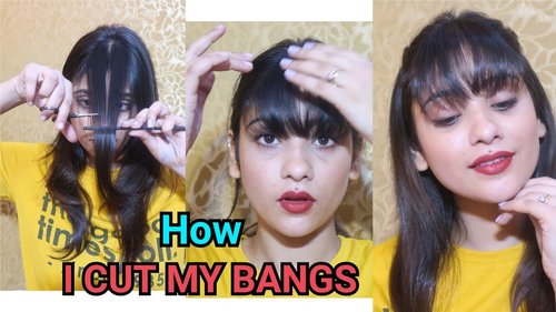 How I cut my bangs at home || how to cut bangs|| shystyles - YouTube