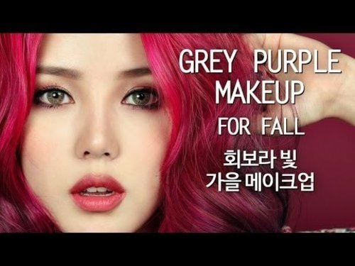 Grey purple makeup for fall (With subs) íë³´ë¼ë¹ ê°ì ë©ì´í¬ì - YouTube