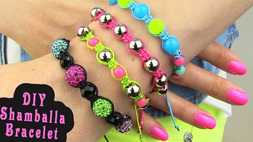 DIY Shamballa Bracelet! How To Make Macrame Bracelets - YouTube