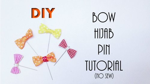 DIY Hijab Accessories #1: Easy No-Sew Ribbon Bow Hijab Pin Tutorial [HijabDiariesxo] - YouTube