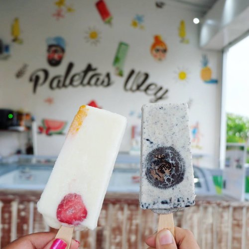 If you know us so well, I'm sure you know which one is mine and which one is @viniamanda 's.These popsicles from @paletaswey are so good. Selalu pengen nagih. 😍#whatvinaeats
