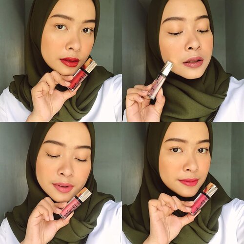 4 shades of me 🤪 •• kalo kalian inget, beberapa waktu yang lalu aku sempet dikirimin 5 shades Velvet Lip Cream terbaru dari @brunbrun_paris yang lagi heboh banget dipakai sama semua orang. Nah, ternyata 4 warna ini jadi favoritku nih! Cranberry, Juicy, Squeeze, & Smoothie ✨ warna-warnanya vibrant tapi masih wearable diwarna kulitku. Teksturnya juga agak glossy jadi bikin look kamu kelihatan lebih glowing & bibir ga terasa kering. Ada yang udah coba juga? #ClozetteID