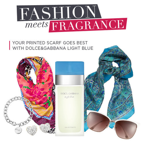 Your Printed Scarf Goes Best with Dolce&Gabbana Light Blue
