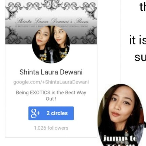 I just realized my number of followers on Google plus. thanks for following me and my Blog contents, don't you ever unfollow it, because you've made a right decision in the first place hahahaha

#indonesianbeautyblogger #ClozetteID #clozetteambassador #googleplus #blogger #followers #thankGod #blessed