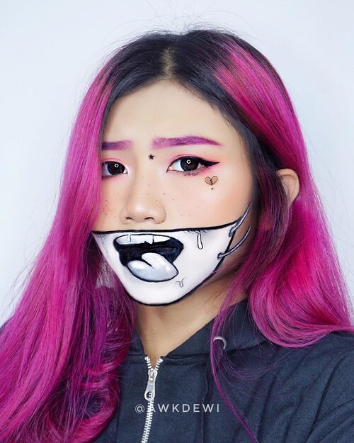 MANGA MASK Makeup🔥🖤Post malem2 gapapa kan? :v .Product use : Update soon!Inspired: @tedyana_ @rio.tew #indobeautysquad #facepainting #makeupideas #mangamakeup #mangaart #clozetteid