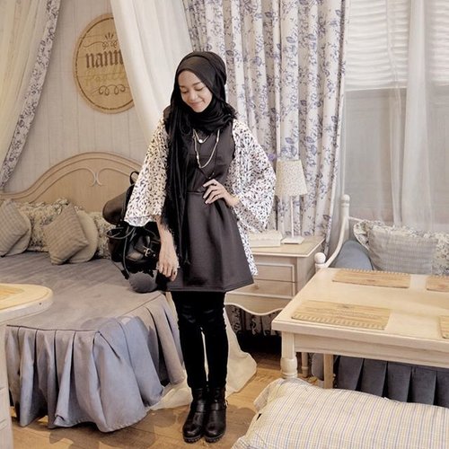 Wearing outer frm @kassabystore and black mini dress from @official_cerise #ClozetteID