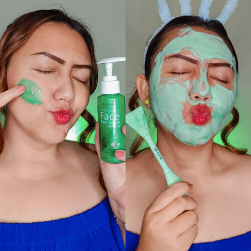 One of my fav exfoliator ! 💕
MS GLOW SPIRULINA FACE PEEL SCRUB - EXFOLIATING

Woi asli ini yang pada punya pori pori gede dan kesumbat karena kotor dan komedo asli guys.. Pasti bakal demen.. Soalnya ini beneran bisa banget ngangkat semua kotoran di kulit kita termasuk komedo bandel, sel kulit mati, blackheads, dll.. 💕👌🏻 berasa banget kulit bersihnya pake produk ini👌🏻👌🏻

Produk mengandung spirulina & centella asiatica extract yg berfungsi untuk mengeksfoliasi, menghilangkan komedo/blackheads, mengontrol sebum, menyamarkan bekas jerawat, mencerahkan kulit, mengangkat racun, membantu pembentukan kolagen, mengatasi pigmentasi kulit, memperbaiki elastisitas kulit, meredakan kemerahan dan iritasi, mempercepat penyembuhan luka bekas jerawat💕

✨ Tekstur unik bgt! Awalnya kaya gel/cream gitu terus setelah di balurkan ke wajah jd bubble hihi.. Ini adalah teknologi bubble yang mana si bubble bubble ini mengantarkan oxigen ke kulit untuk pembentukan kolagen kolagen baru👌🏻

✨ Gue pribadi bener bener suka bgt sama produk satu ini karena beneran pori pori gue jadi super bersih woi.. Komedo dan minyak yang nyumbet tuu bener bener keangkat.. Plong banget rasanya kulit... 👌🏻

Gue biasa pake 2 x aja dalam seminggu biar ga over exfoliate.. So far so good.. Ga bikin iritasi dan yg jelas it works really well on my skin 👌🏻👌🏻

@msglowbeauty 💕