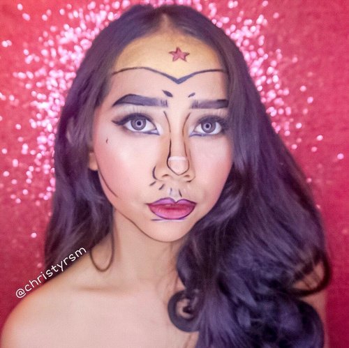 Heyo Beauties! Happy Halloween! 👻 I’m so happy because this year I have a Halloween Collaboration with @indobeautysquad 🤗•I’m in Pop Art Makeup Team. This is the first time I made this kind of makeup. It’s a wonder woman inspired by @nikkietutorials ❤️❤️•Don’t forget to visit others:1. @samtanikirti198 2. @yuliafirstian3. @jennitanuwijaya 4. @olin.dnd5. -6. @christyrsm7. @arvi.n8. @hanjizah9. @arianirosidi•#ibstoocutetospook #indobeautysquad #halloweenmakeup #popartmakeup #clozetteid #ragamkecantikan #tampilcantik