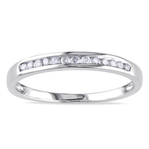 Miadora 10k White Gold 1/8ct TDW Diamond Wedding Band (J-K, I2-I3) | Overstock.com Shopping - The Best Deals on Women's Wedding Bands