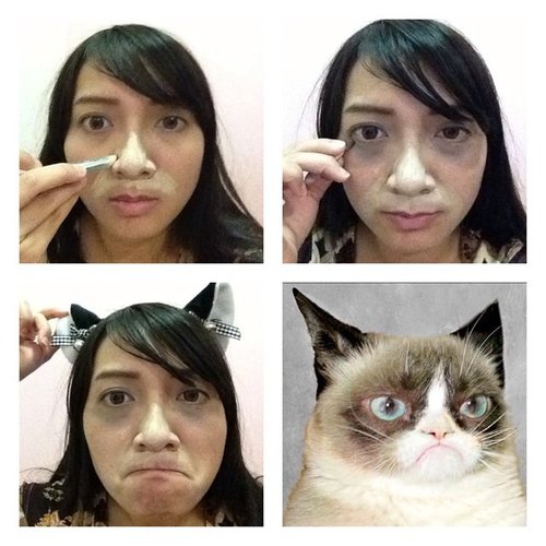 Me doing #makeuptransformation @RealGrumpyCat. Meooow~

#makeup #instamakeup #clozetteID #fotd #face