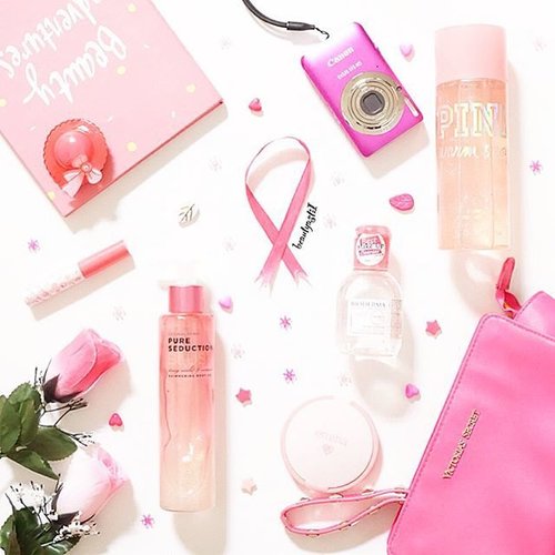 It's all about #PINK 🎀💗🌺 Read my new post about Breast Cancer Awareness and how to detect it by yourself only on my blog 👉 http://www.beautyasti1.com/2015/11/breast-cancer-awareness.html 🎀 LINK IS ON MY BIO #clozetteid #starclozetter #colors #breastcanceraware #breastcancer #cancer #kanker #kankerpayudara #breastcancerawareness #sadari #flatlay #letsdefeatcancer #cancerawareness #love #likes #new #tbt #potd #picoftheday #pinkribbon #ribbon #canon #victoriassecret #beauty #makeup