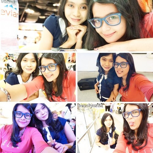 Me with glasses 👓 and Angel after pampering ourself at Salon and then attending Eau Thermale Avene The Experience at Senayan City 👯🌹👭 #friend #Jakarta #girl #selca #selfie #wefie #weekend #happy #clozette #clozetteid #instagood #instadaily #picoftheday #photo #photooftheday #tbt #kawaii #cute #smile #avene #evian #beauty #beautiful #PINK #Jakarta