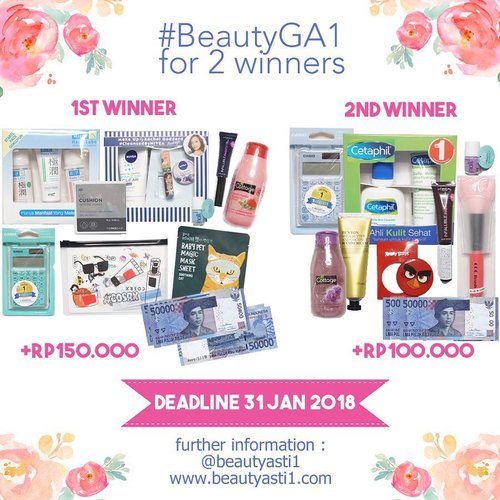 ‪🎁[GIVEAWAY] 🎁‬ #BeautyGA1 Morning gengs.. ikutan giveaway aku yuukk hadiahnya untuk 2 orang pemenang. Langsung aja cek disini ya http://www.beautyasti1.com/2018/01/beautyga1-giveaway-for-two-winners.html atau klik link yang ada di bio aku 🌎...#clozetteid #kuis #kuisberhadiah #quiz #gaindo #giveaway #giveawayindo #regramcontest #giveawayindonesia #indogiveaway #kontes #kontesberhadiah #gratis #gratisan #hadiah #FREEONGKIR #jakarta #indonesia #giveawayjakarta #giveawaymakeup