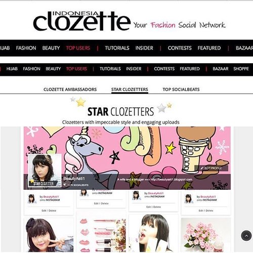 [⭐️STAR CLOZETTERS⭐️] Thanks to @clozetteid yang sudah memilih aku menjadi salah satu Star Clozetters; Clozetters with impeccable style and engaging uploads. ///// Kamu juga bisa upload foto kamu di Clozette.com dan di lihat oleh ribuan member Clozette di Indonesia, dan dapatkan socialbeats nya. 😘❤️❤️ #clozetteid #starclozette #clozette #selca #selfie #weekend #sunday #star #network #website #indonesia #socialbeats #social #socialnetworking #potd #photooftheday #picoftheday #photo