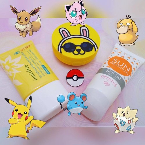 ☀️Pokemon Hunter's Equipment☀️
📱fully charged handphone (with powerbank if needed)
👟a pair of comfy shoes
🕶proper hat or sunglasses during the day
.
.
.
and another item that you might think it isn't important : sunblock 😊
.
.
In frame : 3 of so many sunblock products that save for acne prone :)
.
.
And now you're ready to "catch'em all!"
#pokemongo #pokemon #sunblock #kbeauty #sunblock #innisfree #thefaceshop #emina #beautyreview #beautytips #clozetteid