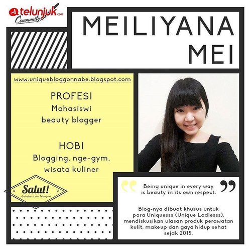 #Repost from @telunjukcom
Can't believe that @telunjukcom nominating me as #bloggeroftheweek again 😍.. Thanks so much! .
Uniquesss, if you love to write reviews, journals, or something else but don't know how to write on blog, don't GIVE UP! Just try to write them on www.telunjuk.com.. You can learn to write short review of products or interesting short story.. Besides, you can also get points from your posts.. ❤
.
#salutoftheweek #clozetteid
#clozettedaily #bblogger #igdaily #bloggers