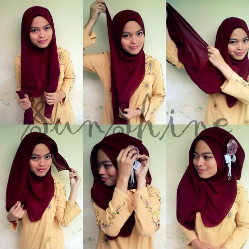 hijab tutorial by me. Brooch and pashmina by sunshine accessories.