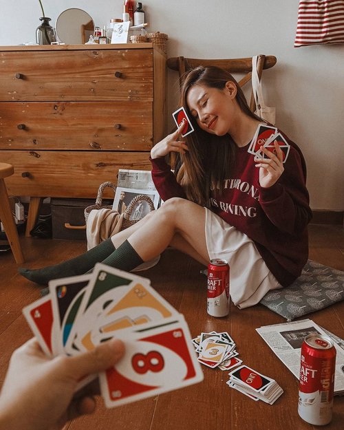 you never really know someone until you play UNO with em and they hit u with a draw four 😝 masih perpotoan di rumah aja nih, inspo fr pinterest......#ClozetteID #lookbookindonesia#jktspot @jkt.spot #ootdindo #OOTD