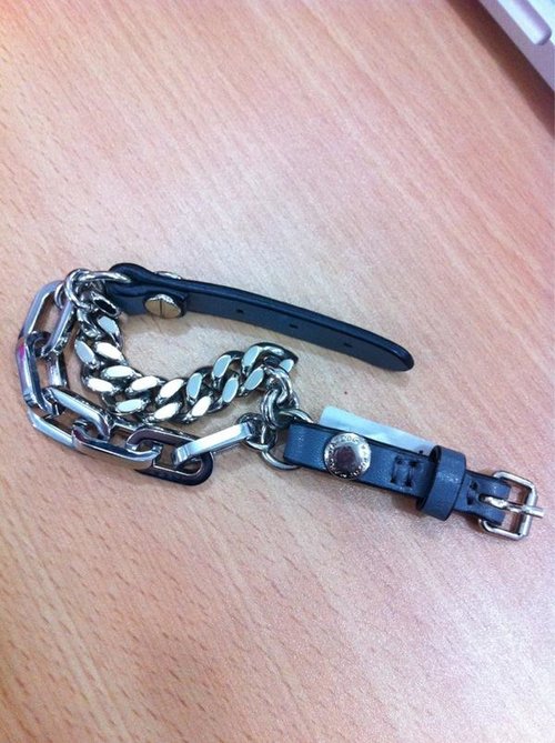 Leather and Chain bracelet. 