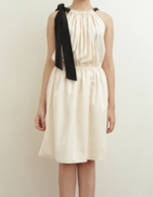 Rakuten BELANJA ONLINE: Periwinkle Tie Bow Peach Silk Velvet Dress(FashionLebaran) < Casual Dress < Dress < Periwinkle