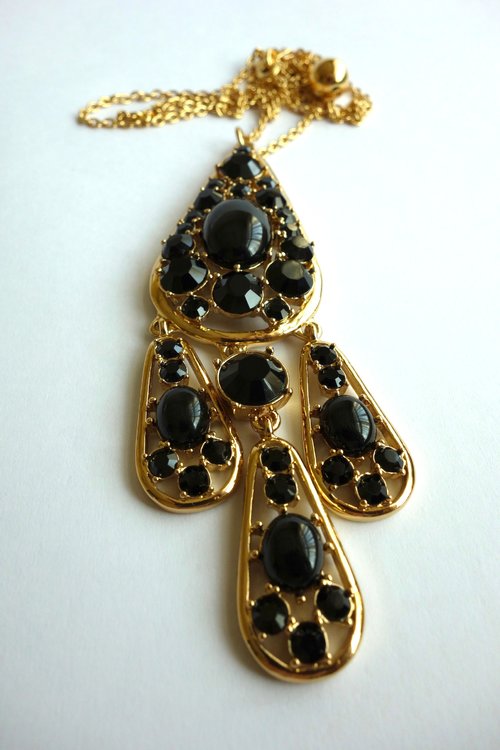 Kate Spade Necklace Black Gold