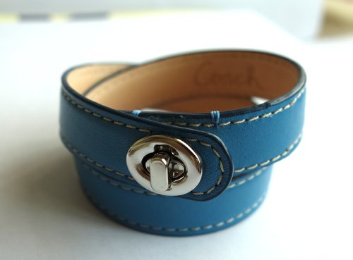 Coach Double Wrap Turnlock Bracelet in Blue