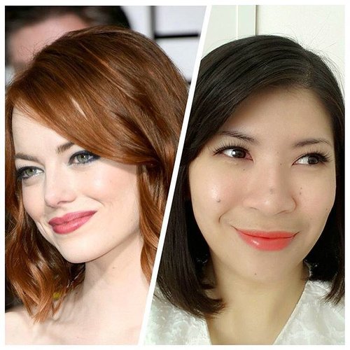 My woman crush is Emma Stone. She's beautiful, talented, smart, funny, and not afraid to look ugly. Her style is impeccable  and always on point. Usually went with bold lips with a glowing complexion, so I try to recreate her look (minus the bold liners). Happy sunday peeps!!
#beauty #womancrush #emmastone #sociollachallenge #mybeautyadventure #utamaspice #advday7 #beautyblogger #beautybloggerid #indonesianbeautyblogger #clozetteid #potd #selfie