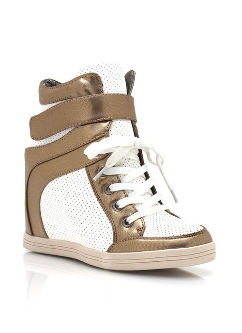 Perforated Sneakers with 3 inch wedge