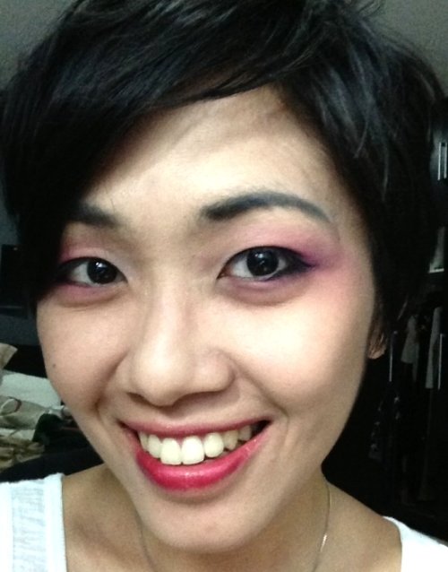 Hot Pink - nyx eyeshadow is all you need. Bonus: it's matte!
