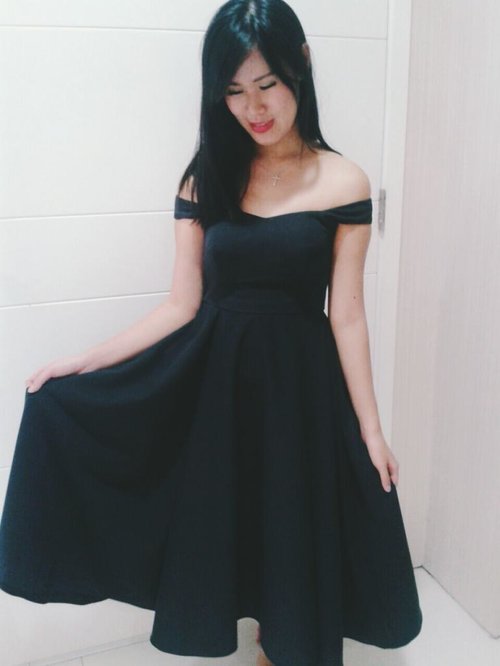 Black Sabrina Dress by Emilia Vinna Halim
