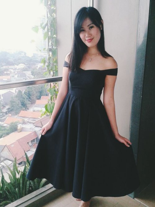 Black Sabrina Dress by Emilia Vinna Halim