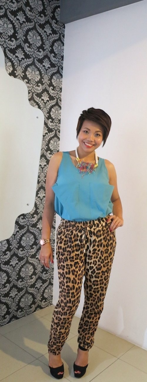 Leopard pattern mixed bold color