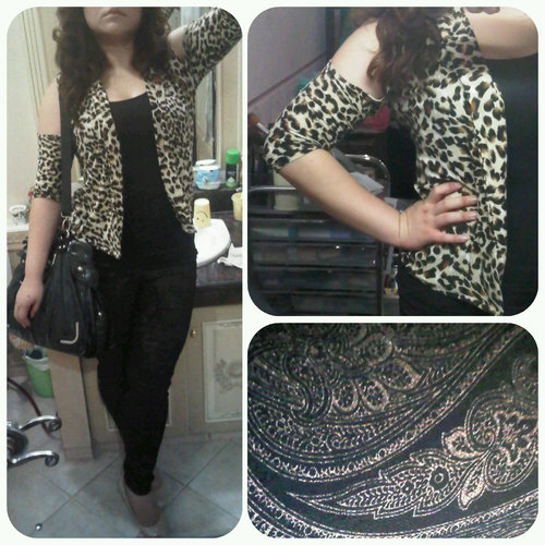 Play with Prints: Leopard and Paisley

Wearbunch Leopard Outer with Hole Accent from BerryBenka
Maydenform Tanktop from JualJuil (Yokekomik)
21+ Metalic Paisley Skinny Jeans from Forever21
Black Guess Bag
Nude Pump from ComfortPlus, Payless
