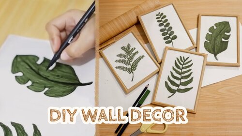 DIY ROOM DECOR #7 - Wall Decor Minimalist (Draw with Me) + Hacks (DIY on a budget) - YouTube