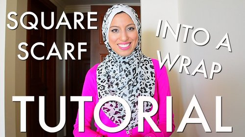 How to Wear a Square Scarf as a Wrap Hijab Tutorial - Haute Hijab - YouTube