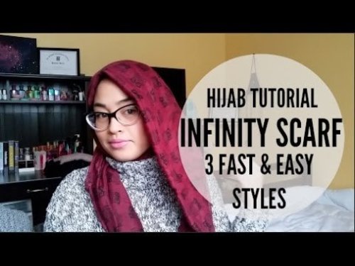 HIJAB TUTORIAL: Infinity Scarf | 3 quick and easy styles for newbie hijabis! (glasses friendly) - YouTube