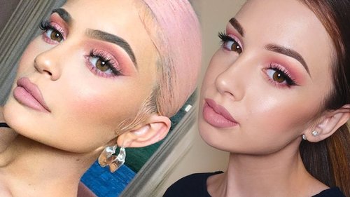 KYLIE JENNER Inspired Makeup Tutorial | Pink Smokey Eye - YouTube