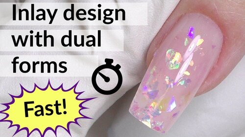 Glitter Nail Art with Dual Forms & Polygel Tutorial - YouTube