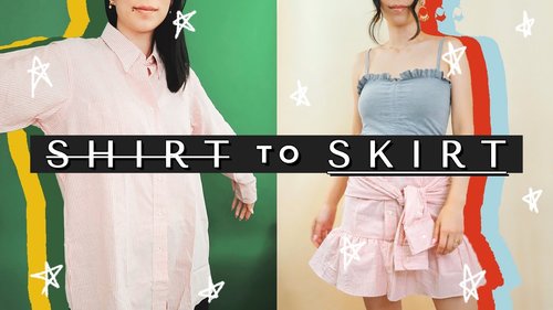 DIY SKIRT FROM SHIRT (thrift flip!) | WITHWENDY - YouTube