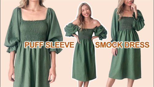 DIY Puff sleeve smock dress from scratch - A perfect summer dress - YouTube