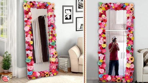 DIY Mirror Decoration || Paper Craft Idea || DIY Projects !!! - YouTube